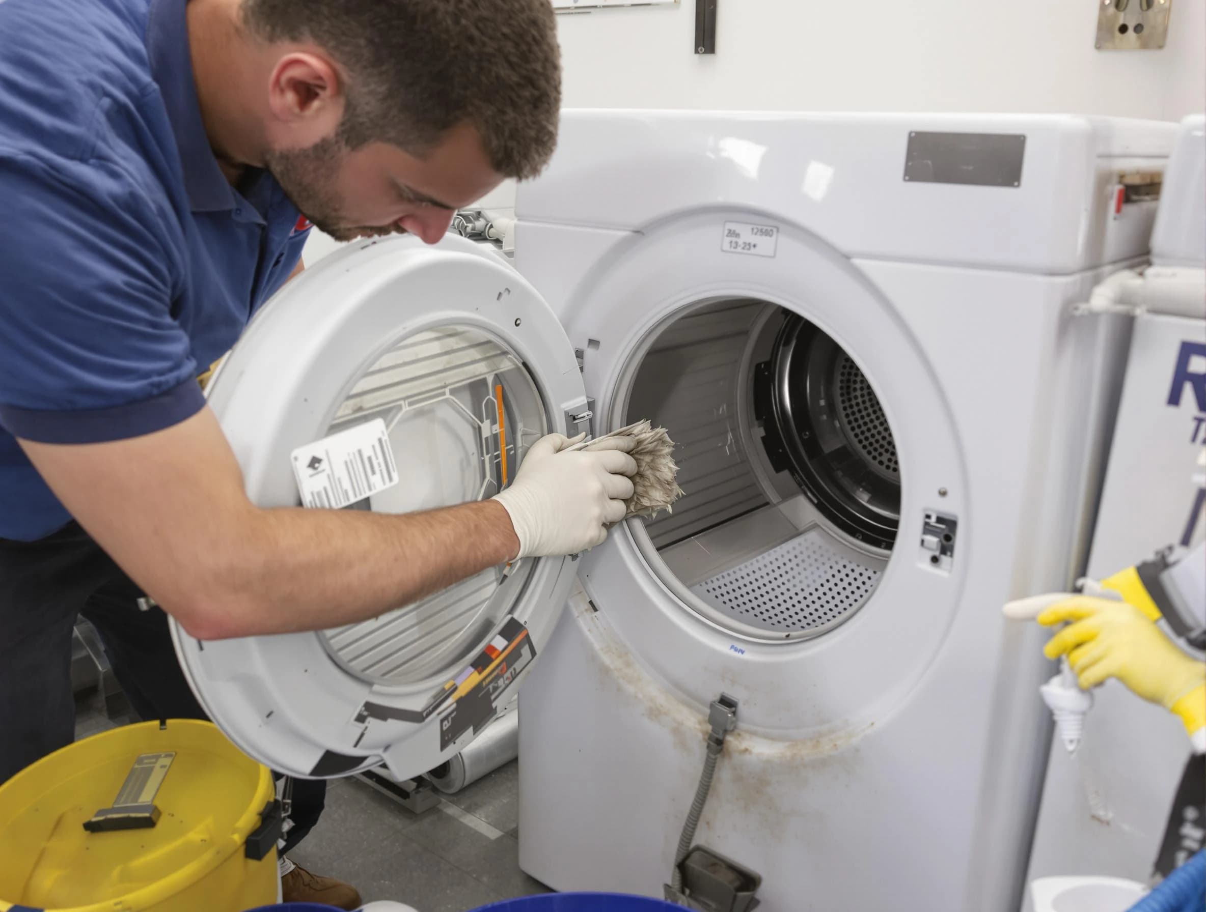 Beverly Dryer Vent Cleaning specialist performing detailed lint trap cleaning service in Beverly