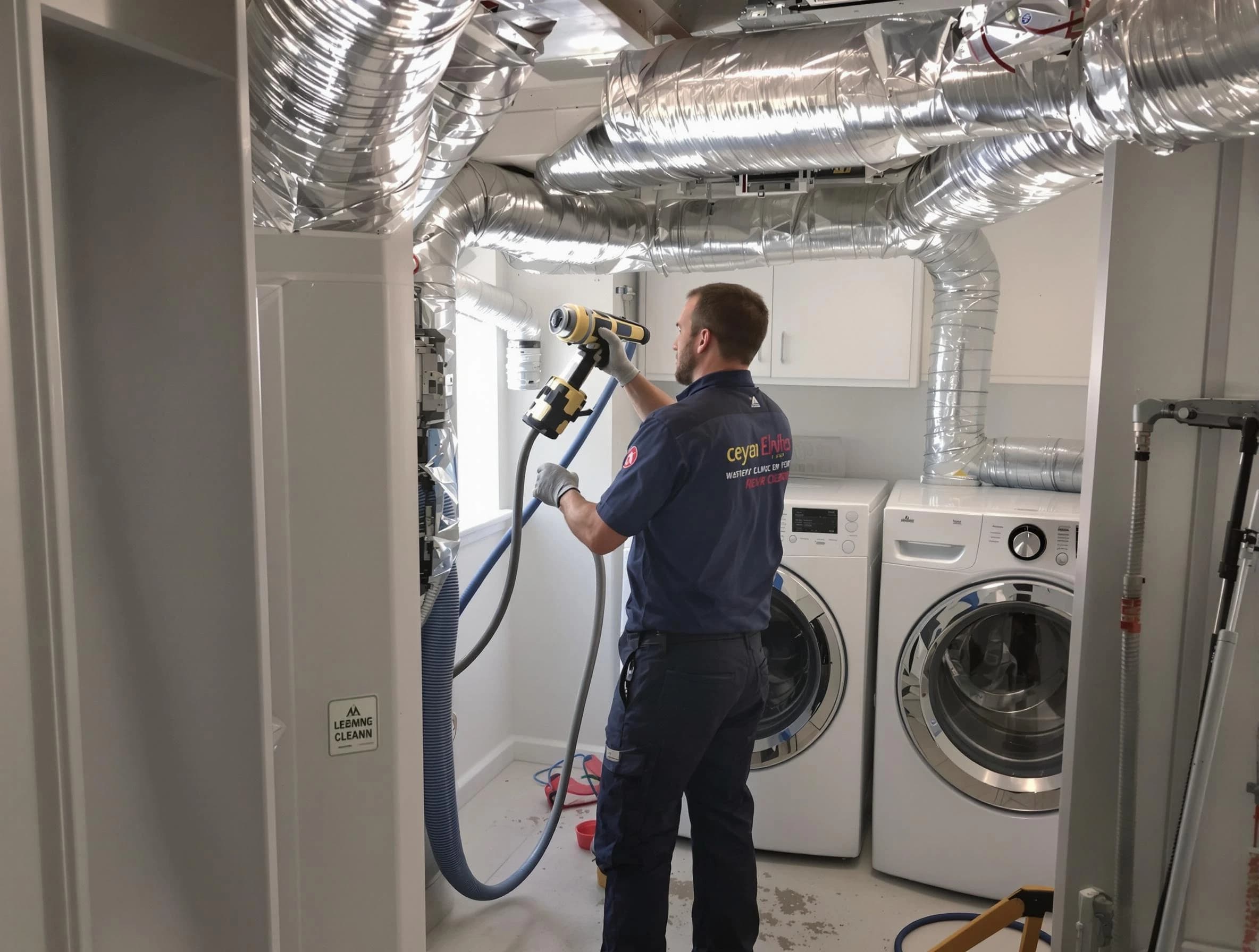 Beverly Dryer Vent Cleaning specialist using advanced equipment for thorough duct cleaning in Beverly