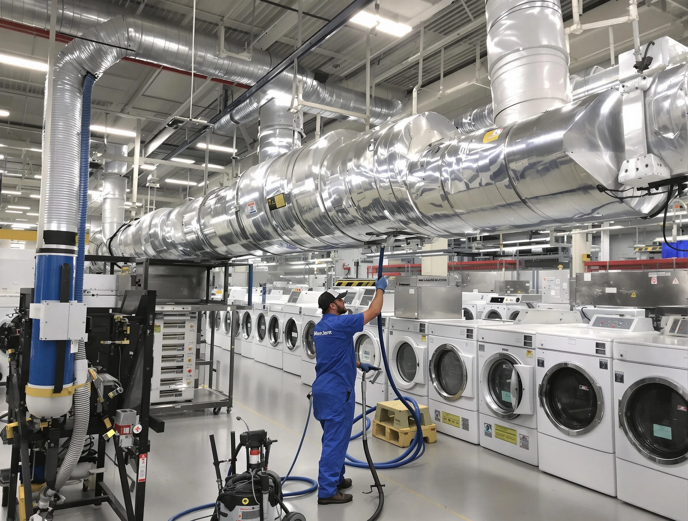 Beverly Dryer Vent Cleaning team performing heavy-duty industrial dryer vent cleaning in Beverly